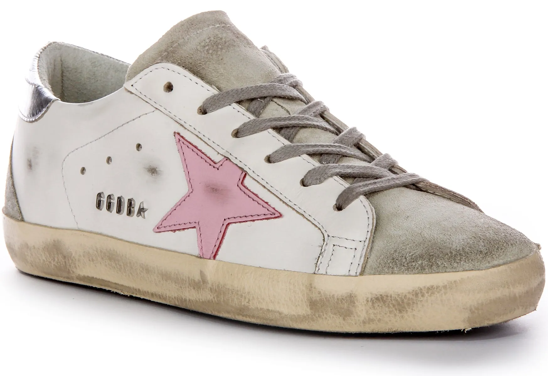 Golden Goose Super-Star In White Pink For Women