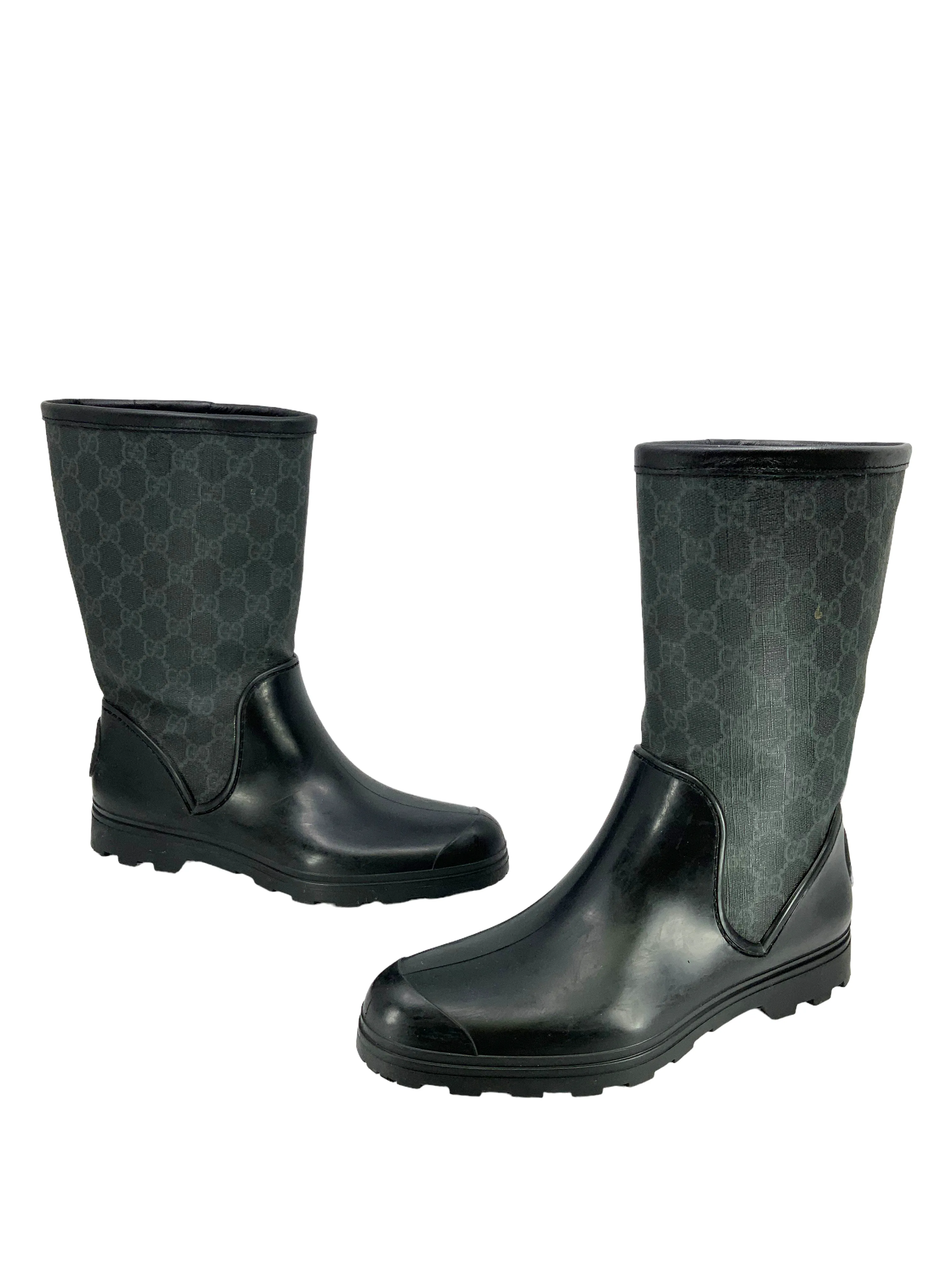 Gucci Prato GG Monogram Canvas Rain Boots Size 9