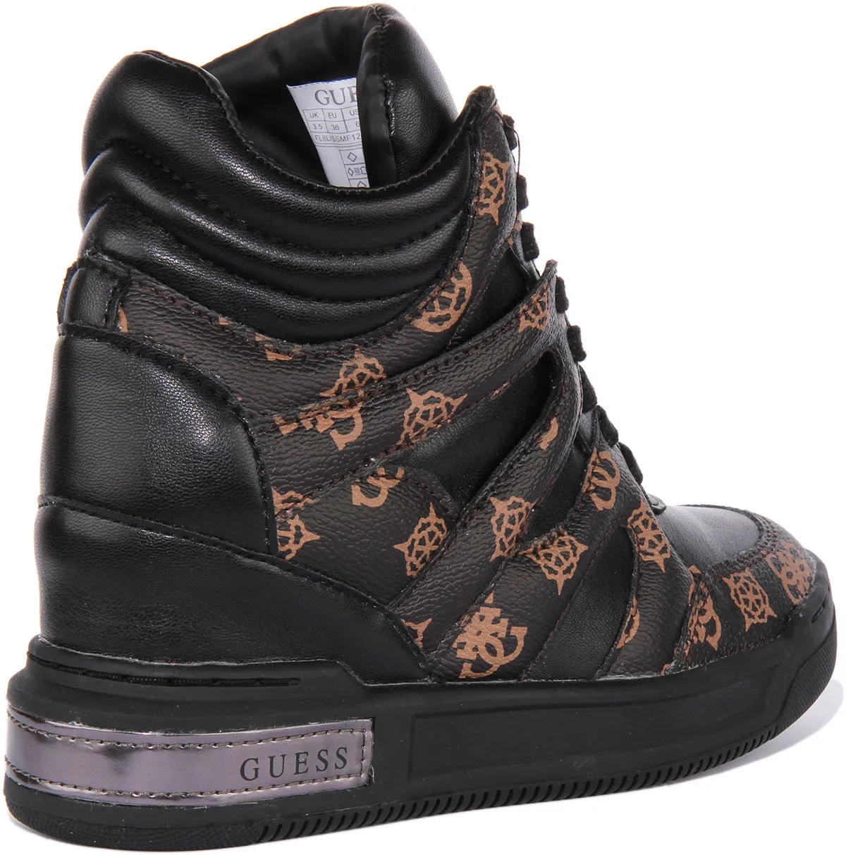 Guess Lisa Platform Trainer In Black Brown For Women