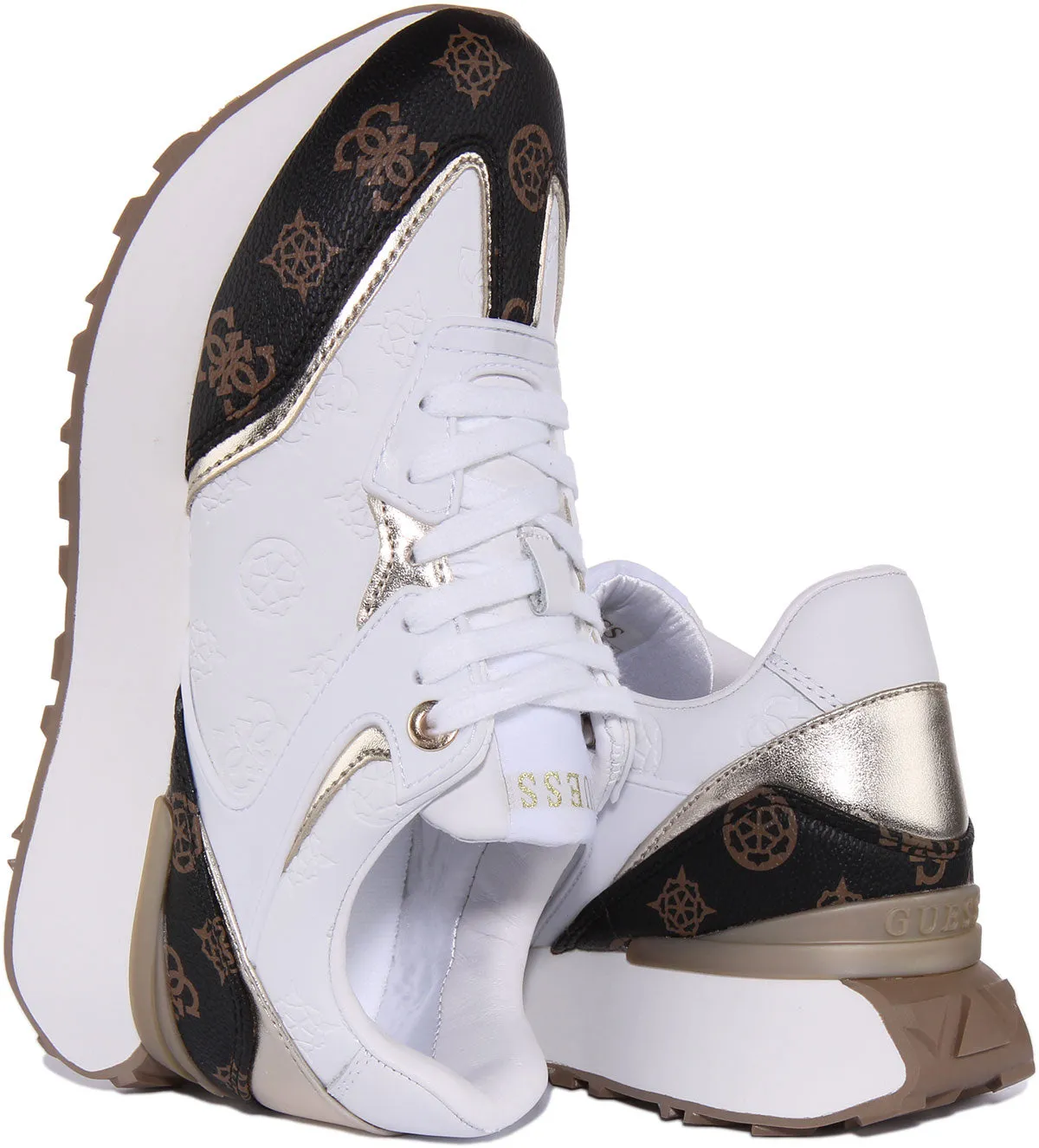 Guess Luchia In White Brown For Women