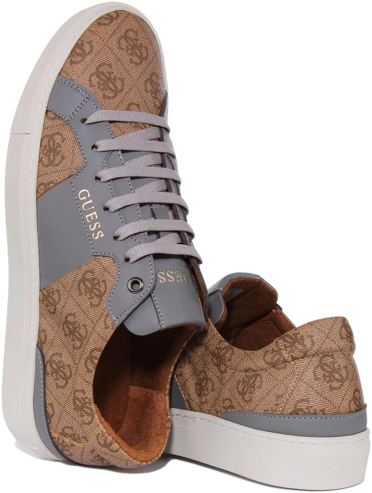 Guess Ravenna Trainers In Lattee Grey For Men