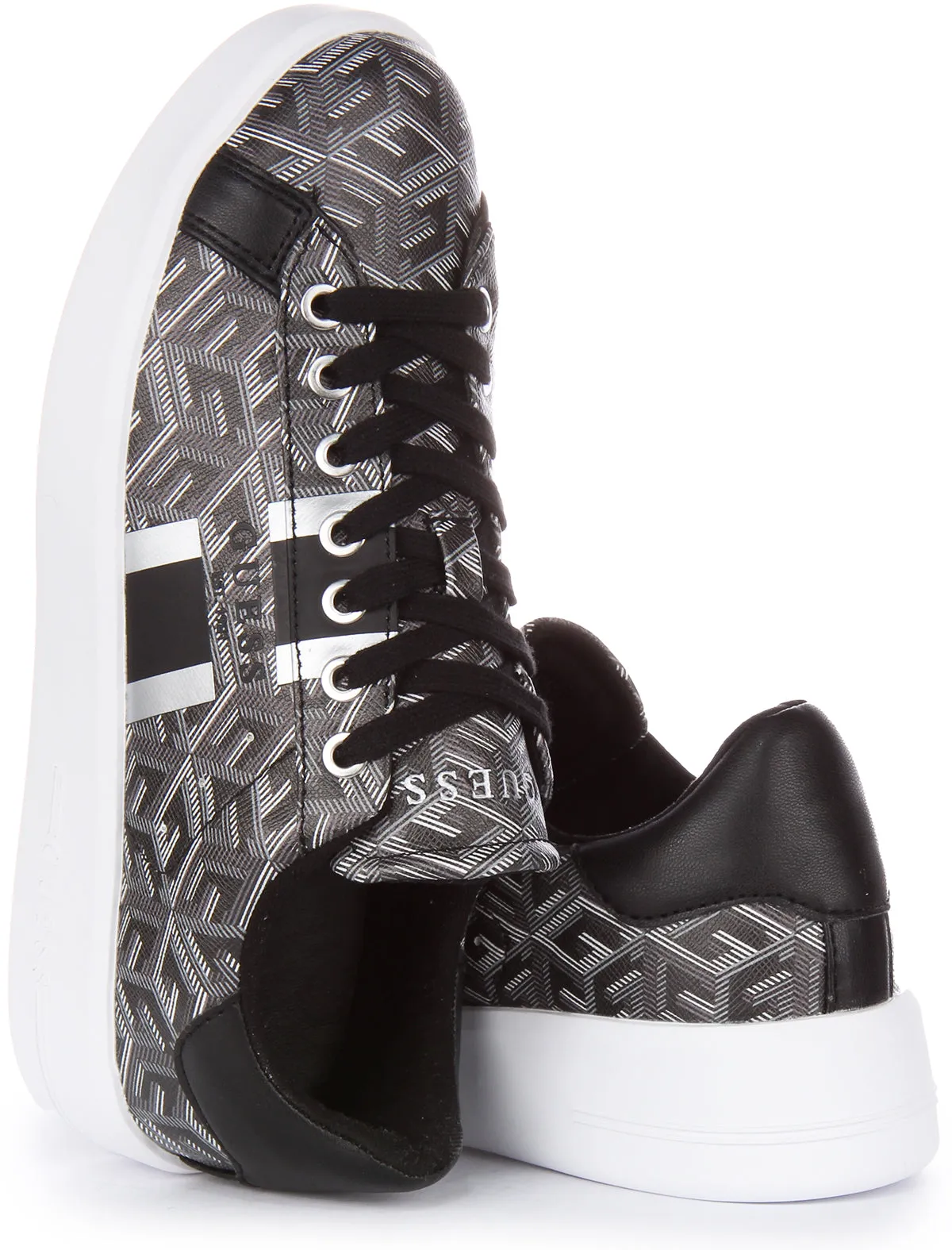 Guess Reyhana G Cube Trainers In Black Grey For Women