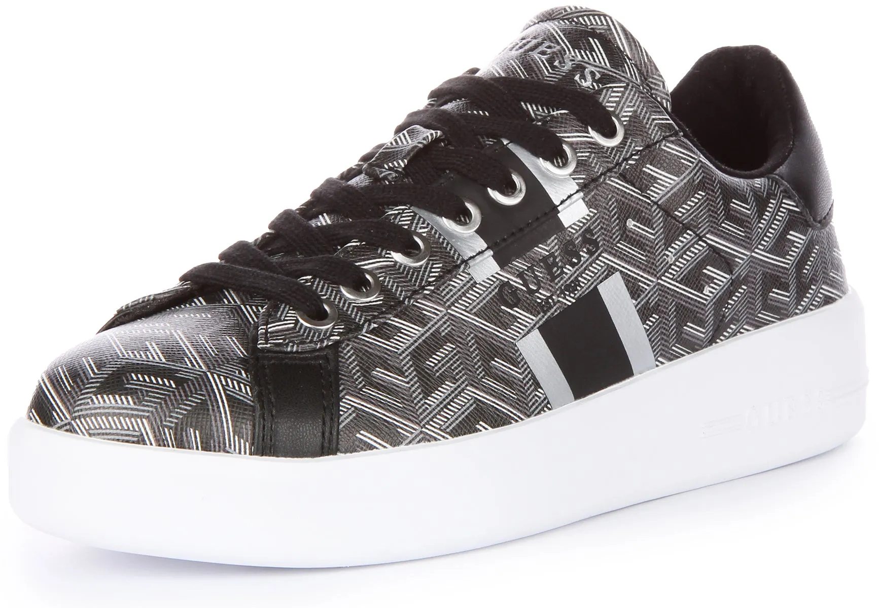 Guess Reyhana G Cube Trainers In Black Grey For Women