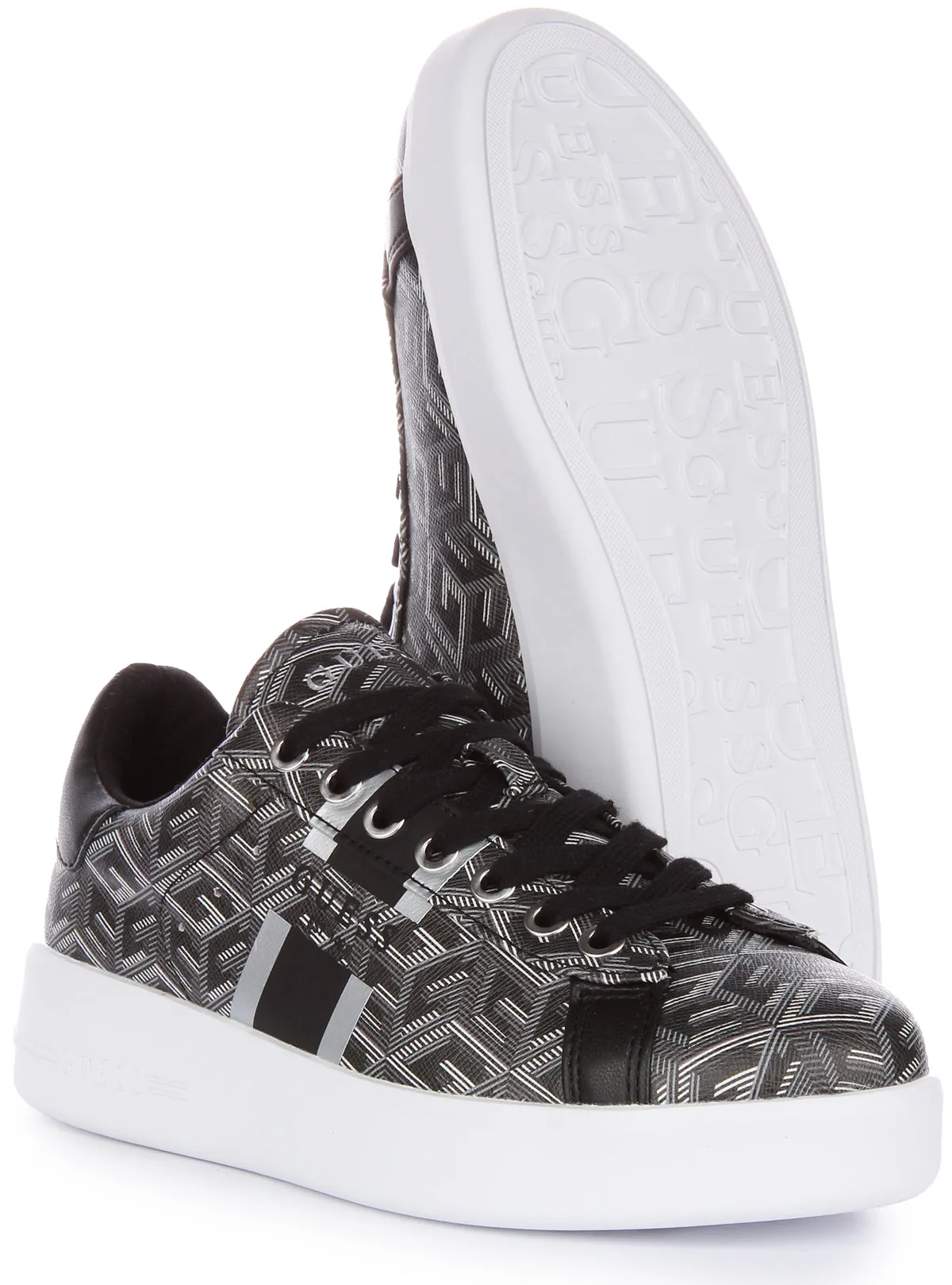 Guess Reyhana G Cube Trainers In Black Grey For Women