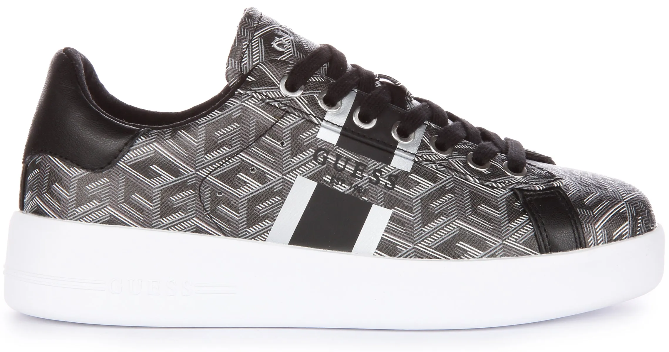 Guess Reyhana G Cube Trainers In Black Grey For Women