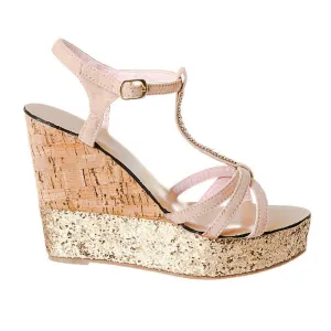 High Platform Wedge T-Bar Ankle Strap Sandal