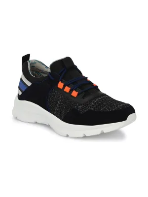 HITZ0054 Men's Black Fabric Casual Lace-Up Shoes