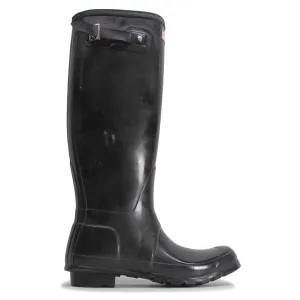 Hunter Original Tall Gloss Black Wellies Womens Rainboots - UK 6