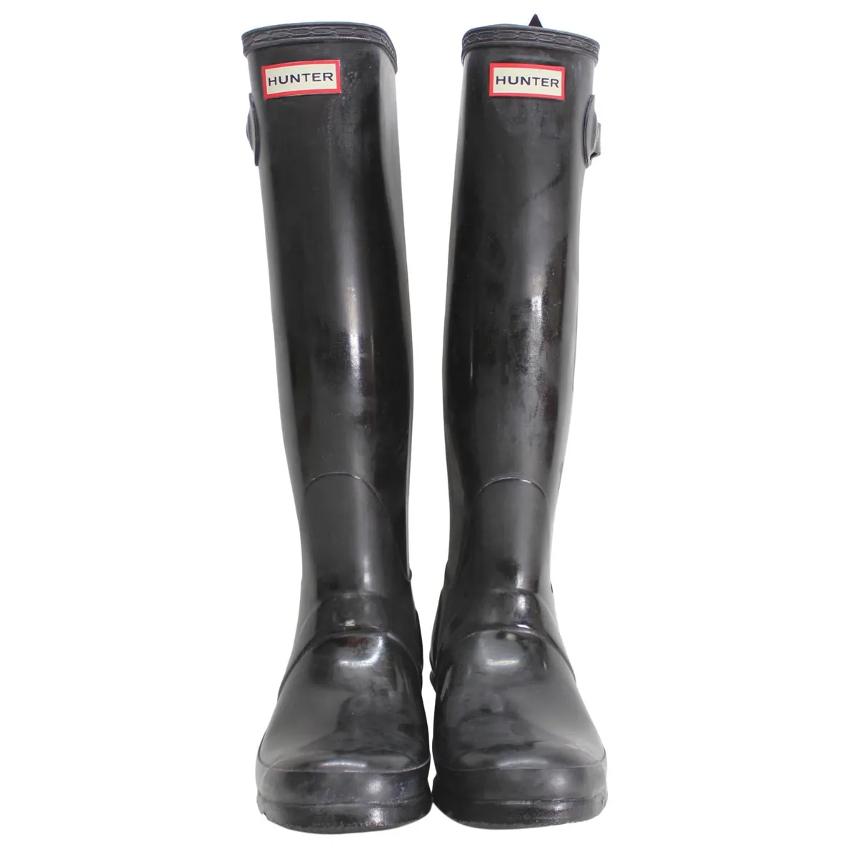 Hunter Original Tall Gloss Black Wellies Womens Rainboots - UK 6