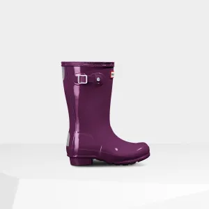 Hunter Violet Original Kids Gloss Rain Boot