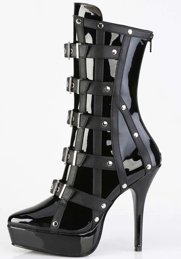 Indulge-1038 [Black Patent] | PLATFORM BOOTS [PREORDER]