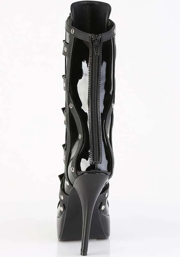 Indulge-1038 [Black Patent] | PLATFORM BOOTS [PREORDER]