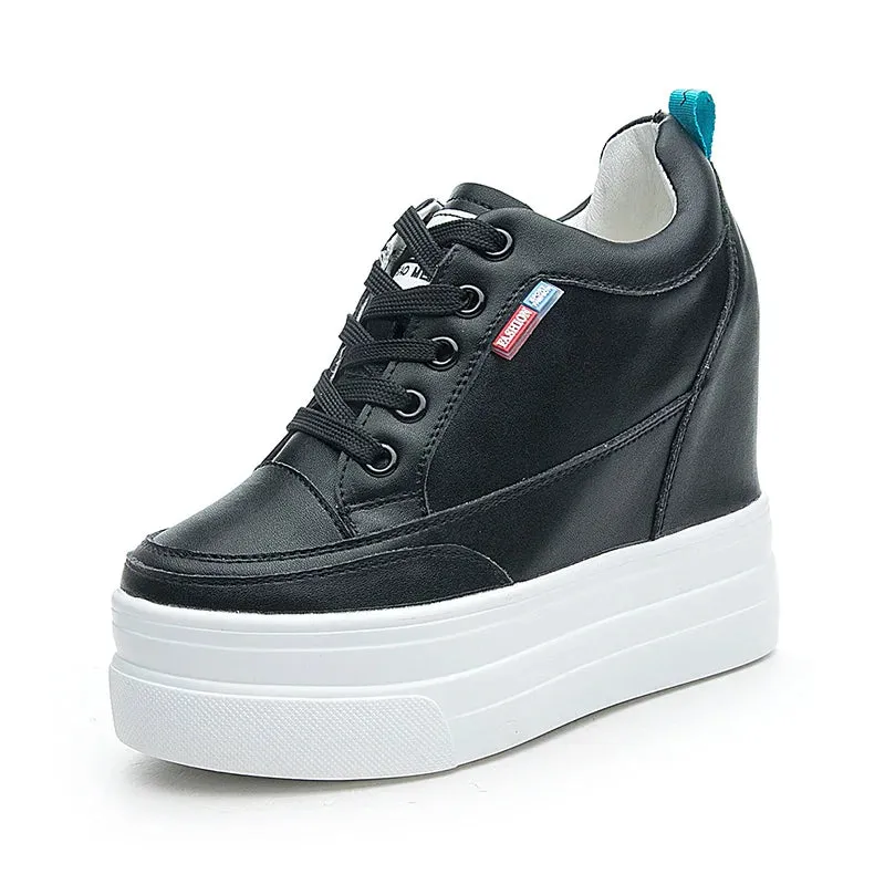 Joskaa 2024 New Laced Black Platform Sneakers