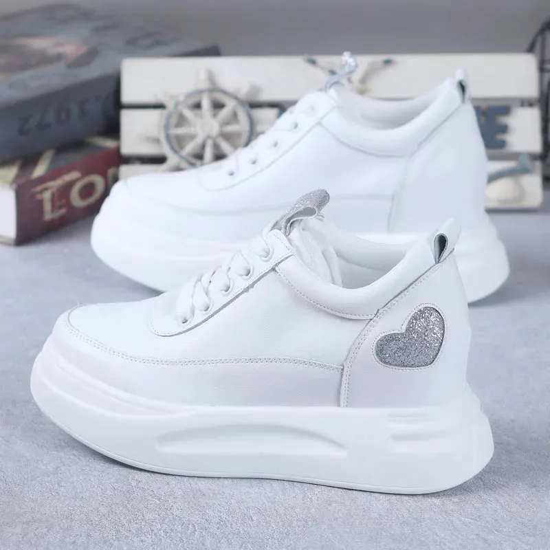 Joskaa 2024 New White Platform Sneakers Comfortable