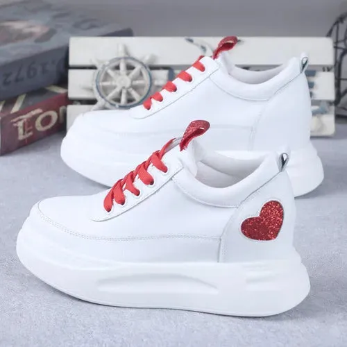 Joskaa 2024 New White Platform Sneakers Comfortable