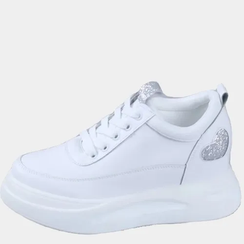 Joskaa 2024 New White Platform Sneakers Comfortable