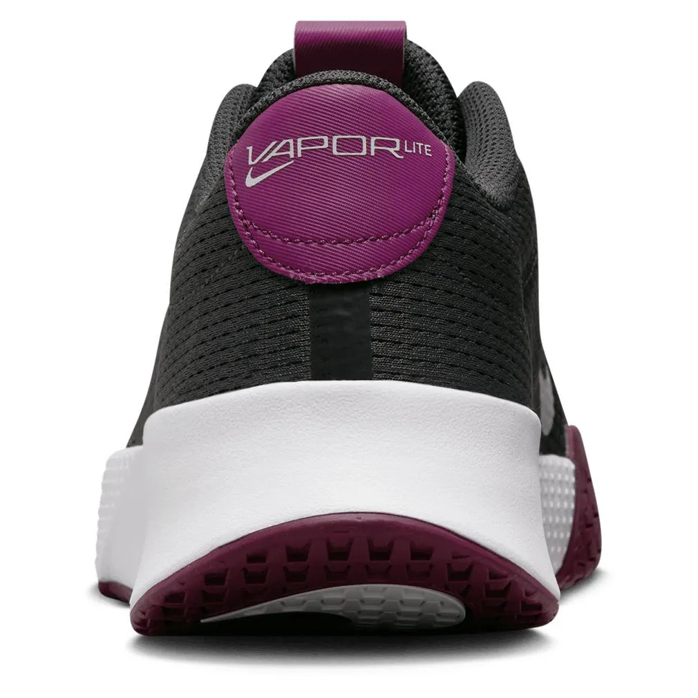 Juniors Vapor Lite 2 Tennis Shoes Dark Smoke Grey and Sangria