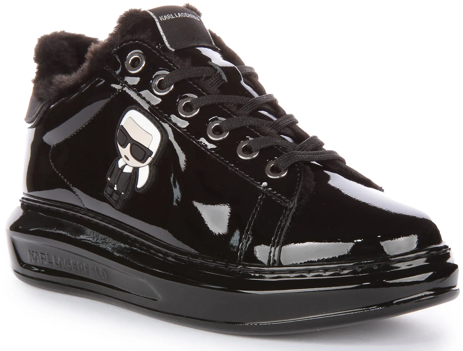 Karl Lagerfeld Kapri Ikon In Black Patent For Women