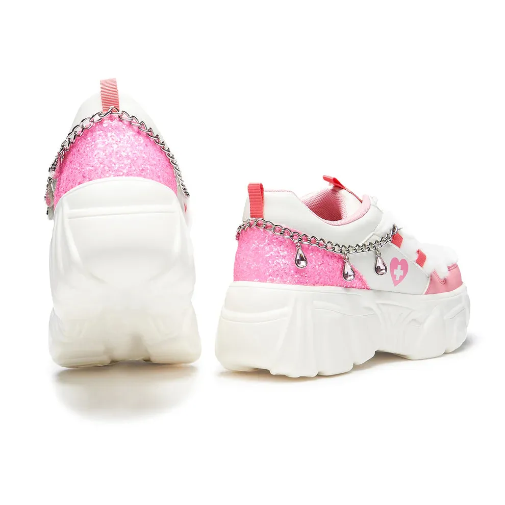 Kawaii Cryptid Chain Trainers - White