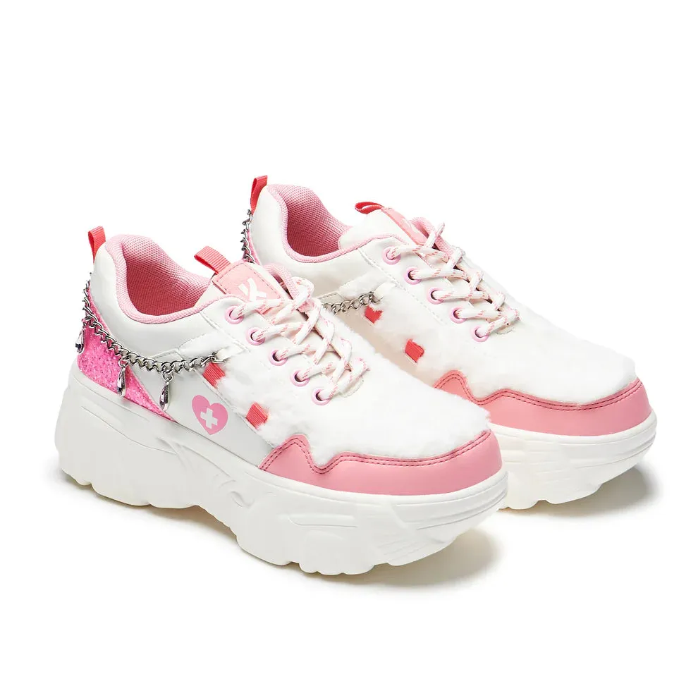 Kawaii Cryptid Chain Trainers - White