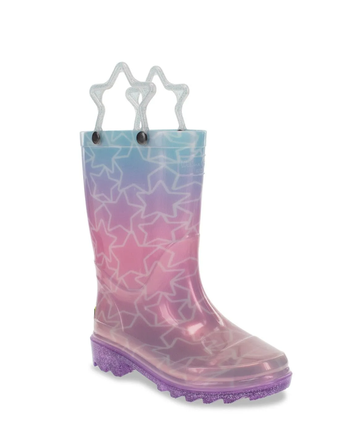 Kids Glitter Stars Lighted Rain Boot - Multi