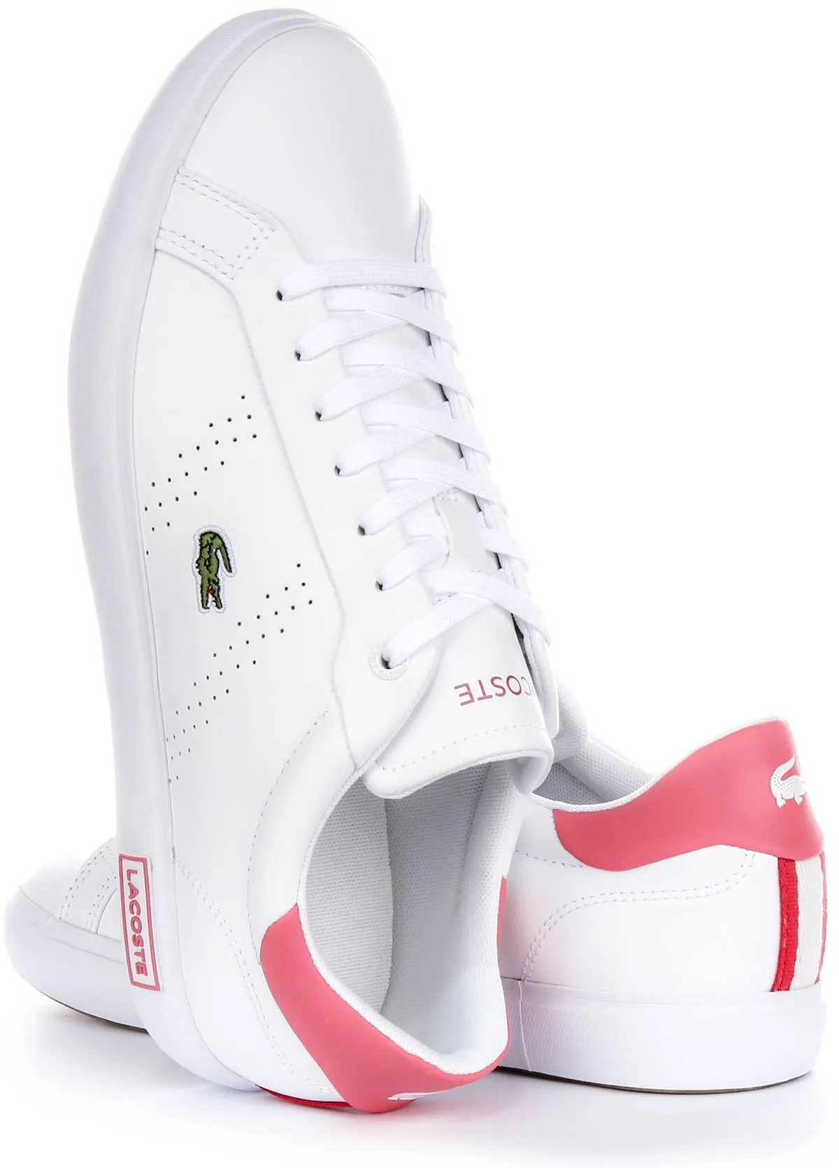 Lacoste Powercourt 2.0 In White Pink For Women