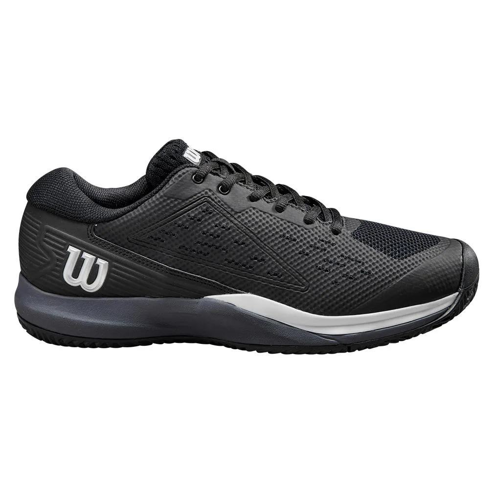 Men's Rush Pro Ace Wide Tennis Shoes Black and Ombre Blue