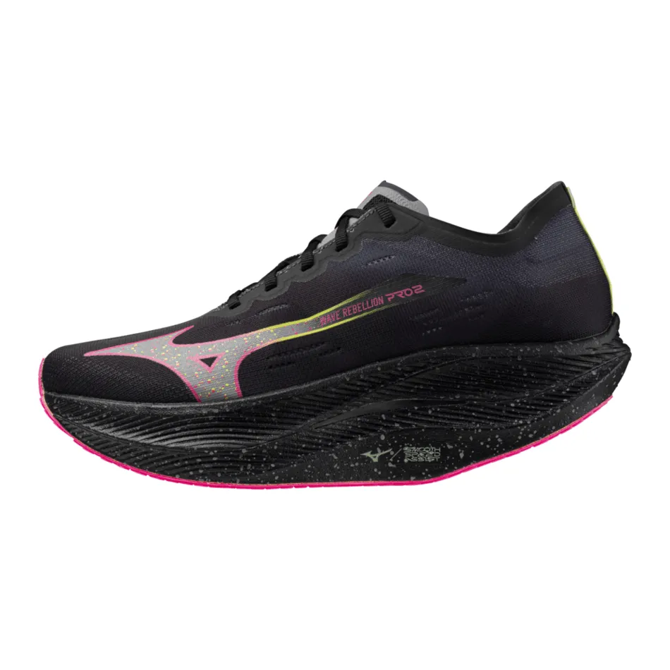 Mizuno Wave Rebellion Pro 2 Women's Running Shoes-Black/Silver/Pink/Tetra-AW24