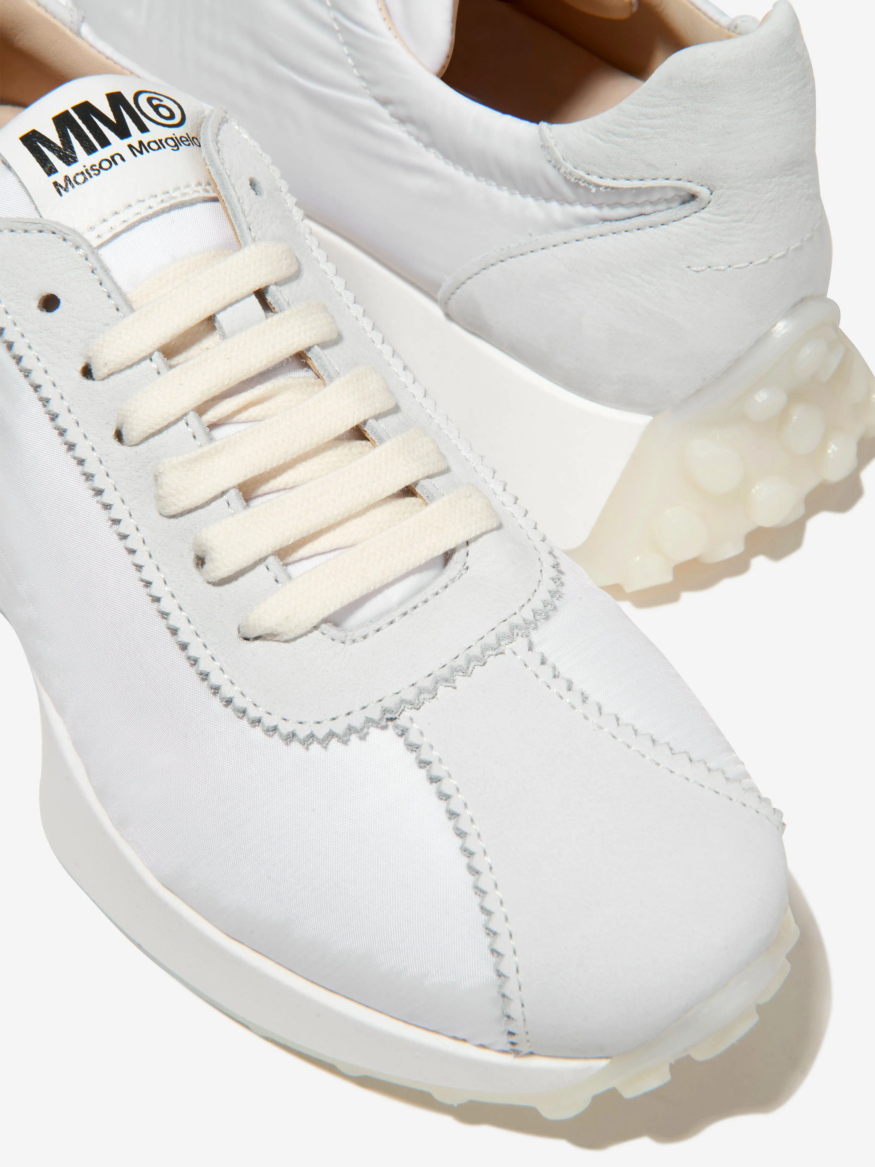 MM6 Maison Margiela Girls Leather Lace Up Trainers