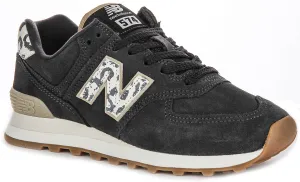 New Balance WL 574XE2 In Charcoal Leopard For Women