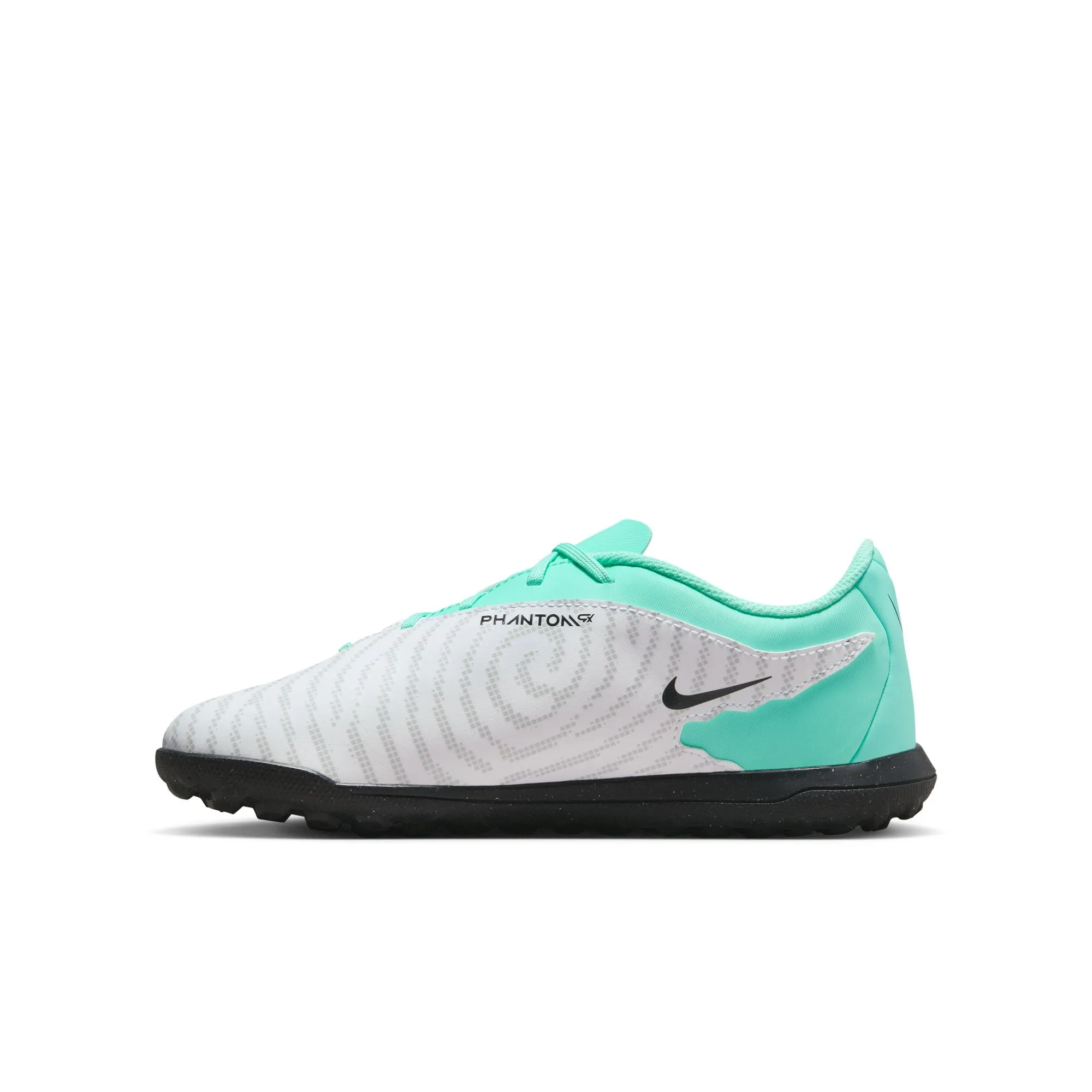 Nike Junior Phantom GX TF Club Turf Soccer Cleat - Hyper Turquoise/Fuchsia Dream/Black/White