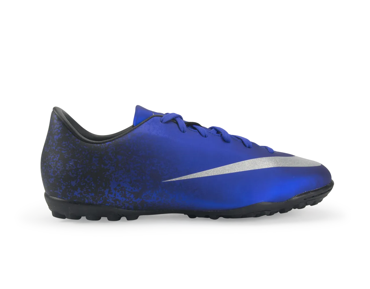 Nike Kids Mercurial Victory V CR7 Turf Soccer Shoes Deep Royal Blue/Metallic Silver