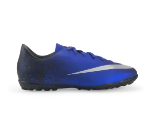 Nike Kids Mercurial Victory V CR7 Turf Soccer Shoes Deep Royal Blue/Metallic Silver