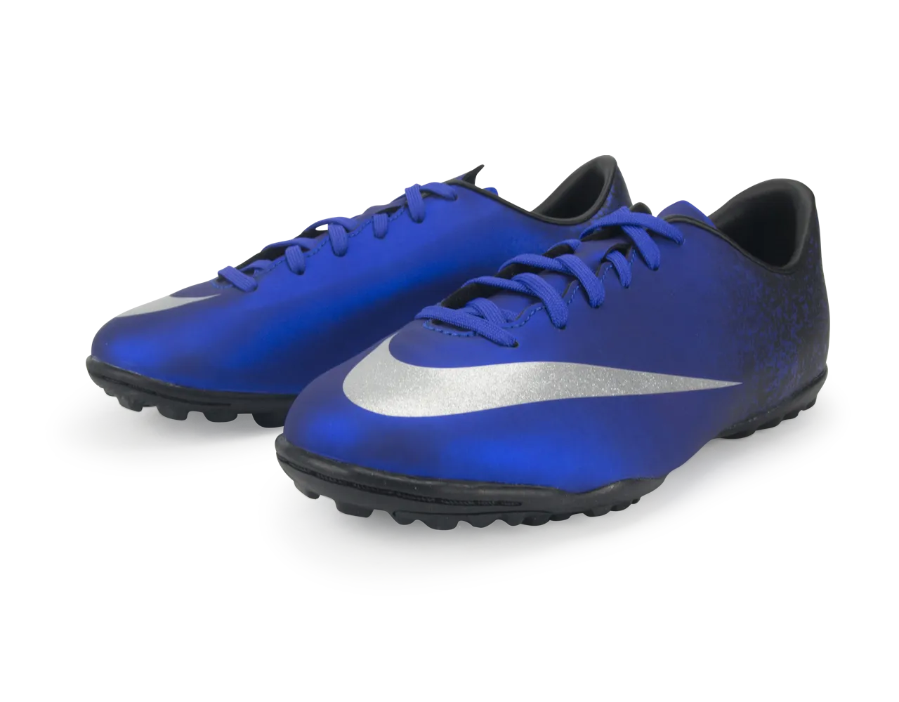 Nike Kids Mercurial Victory V CR7 Turf Soccer Shoes Deep Royal Blue/Metallic Silver