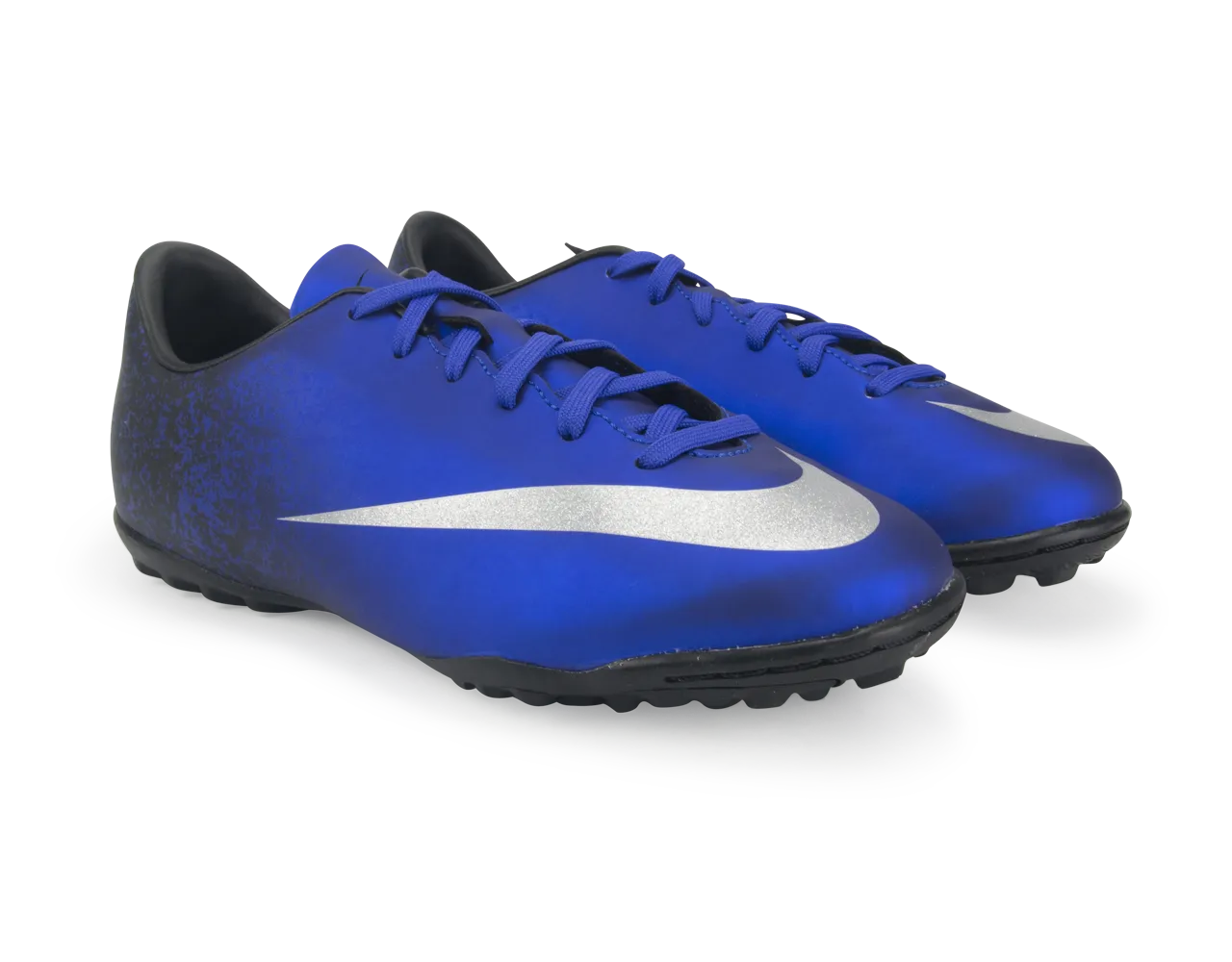 Nike Kids Mercurial Victory V CR7 Turf Soccer Shoes Deep Royal Blue/Metallic Silver