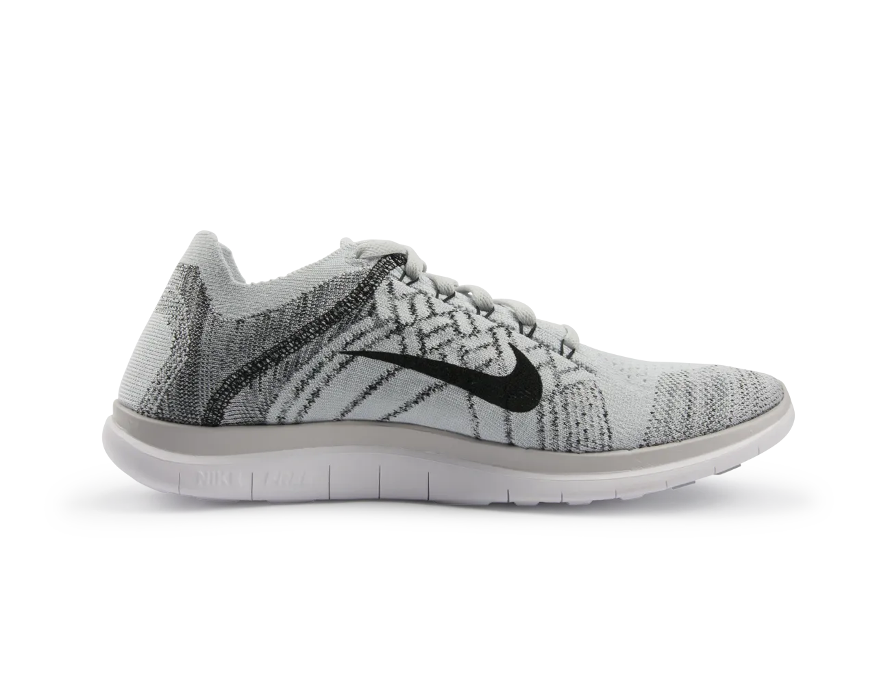 Nike Men's Free 4.0 Flyknit Running Shoes Pure Platinum/Black/White