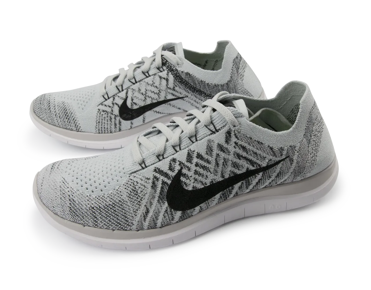 Nike Men's Free 4.0 Flyknit Running Shoes Pure Platinum/Black/White