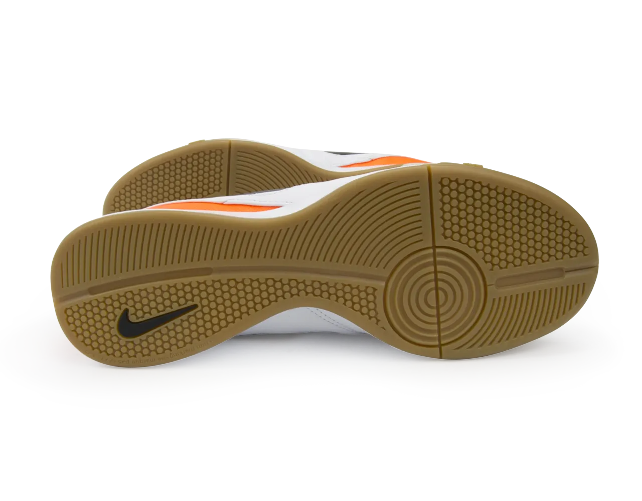 Nike Men's Tiempo Genio II Leather Indoor Soccer Shoes White/Black/Total Orange