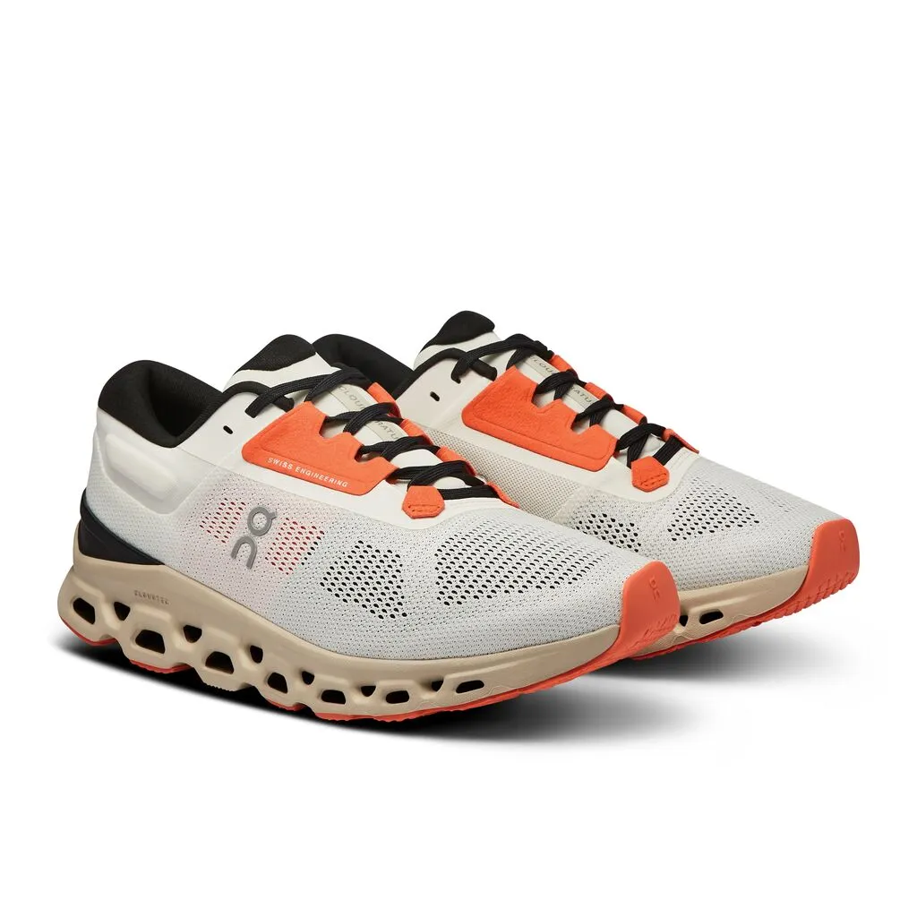 On Women's Cloudstratus 3 Running Shoes Undyed-White / Sand