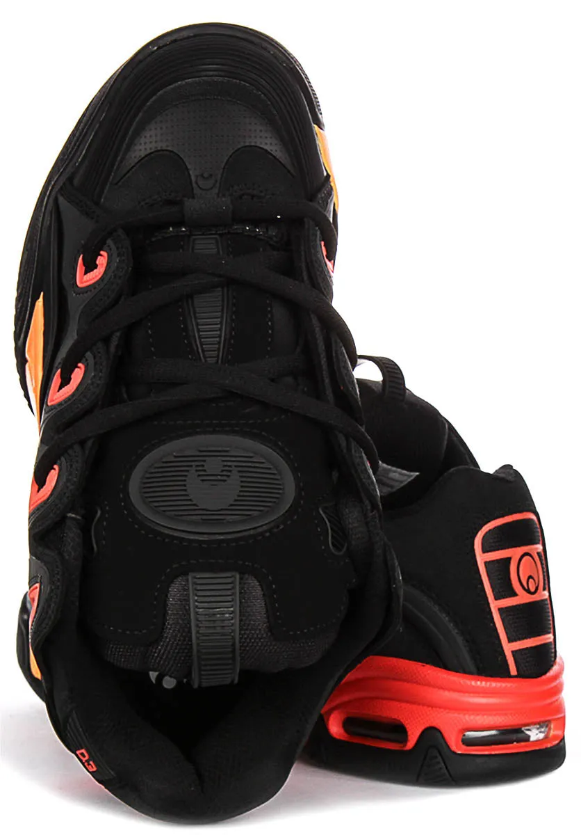 Osiris D3 2001 In Black Orange Flame For Men