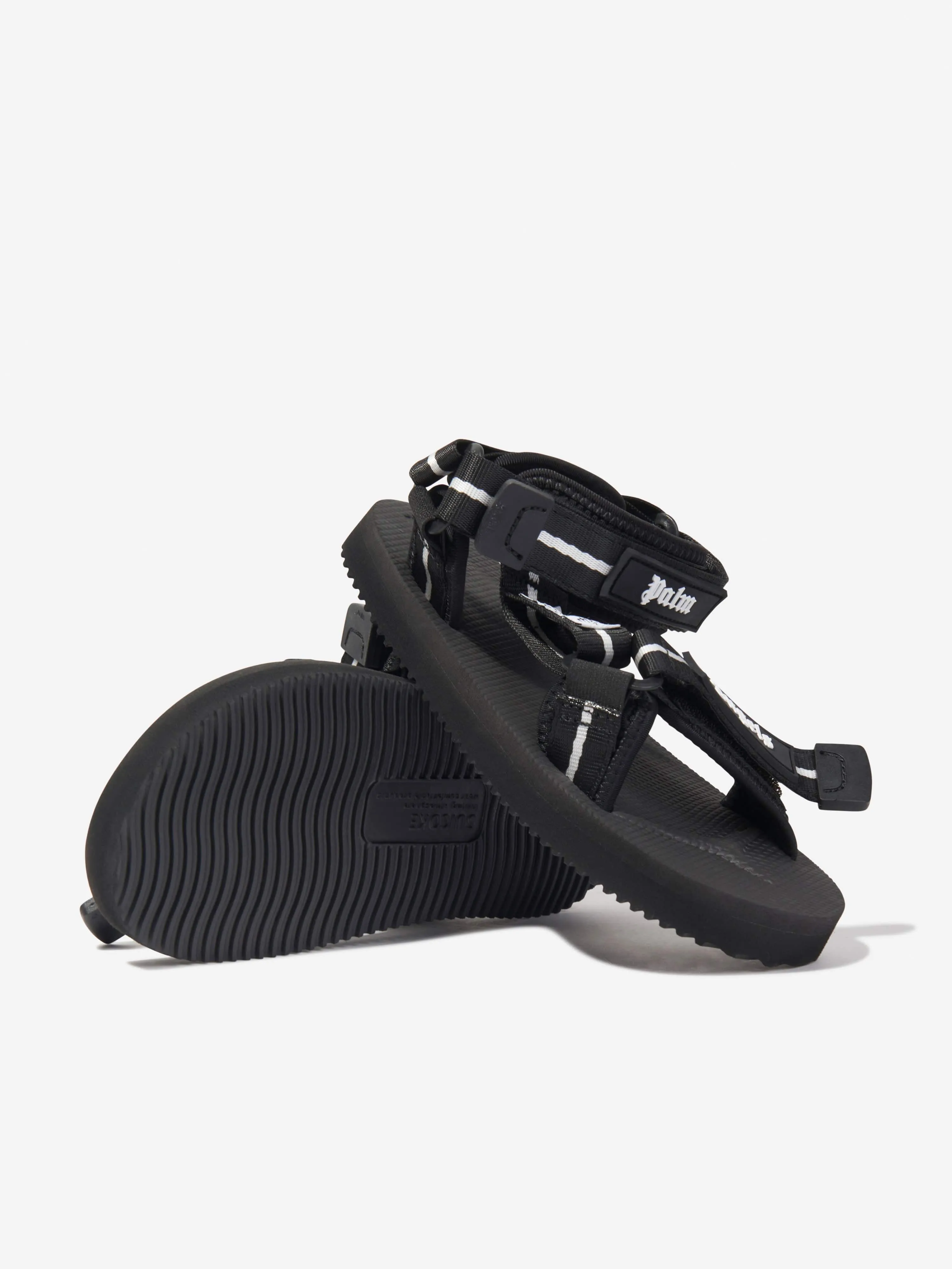 Palm Angels Kids PA X Suicoke Depa-2 Sandals in Black