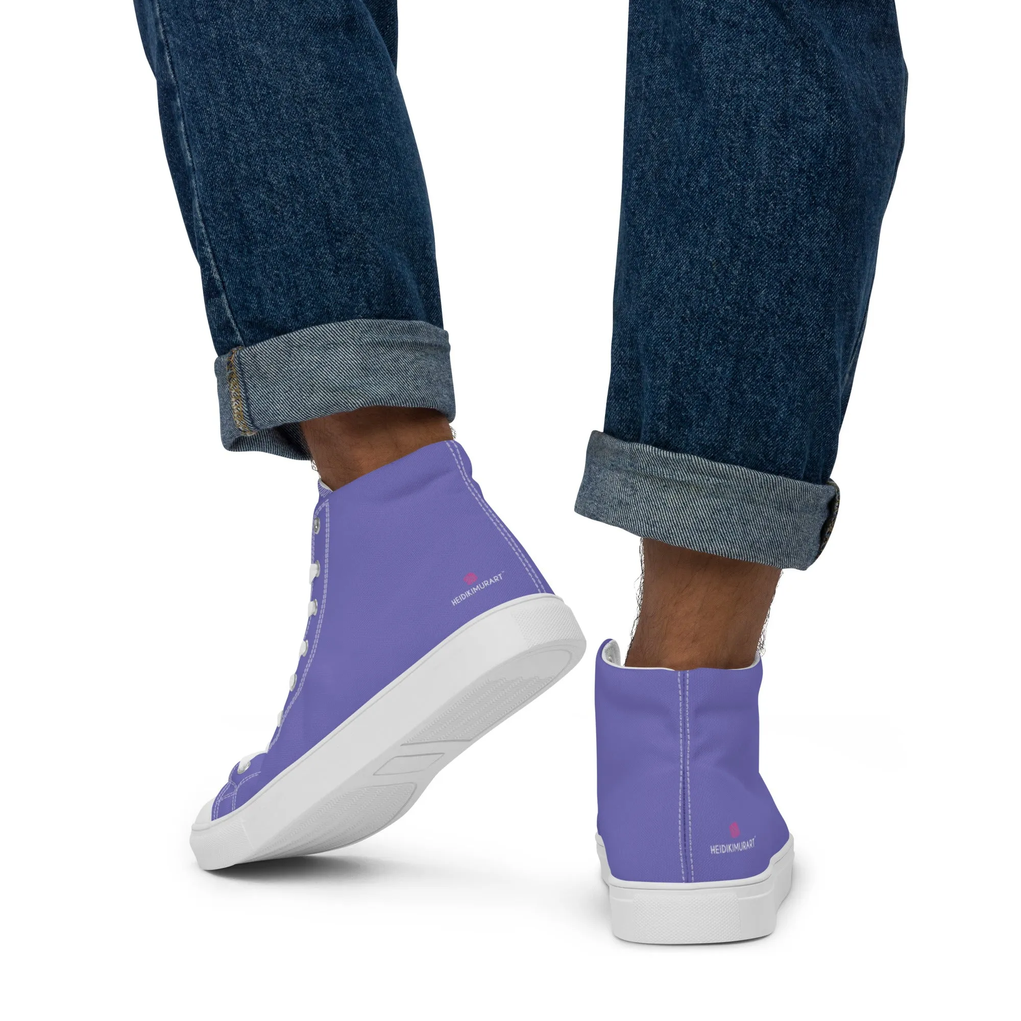 Pastel Purple Men's Sneakers, Modern Minimalist Designer Men's High Top Tennis Shoes  (US Size: 5-13)