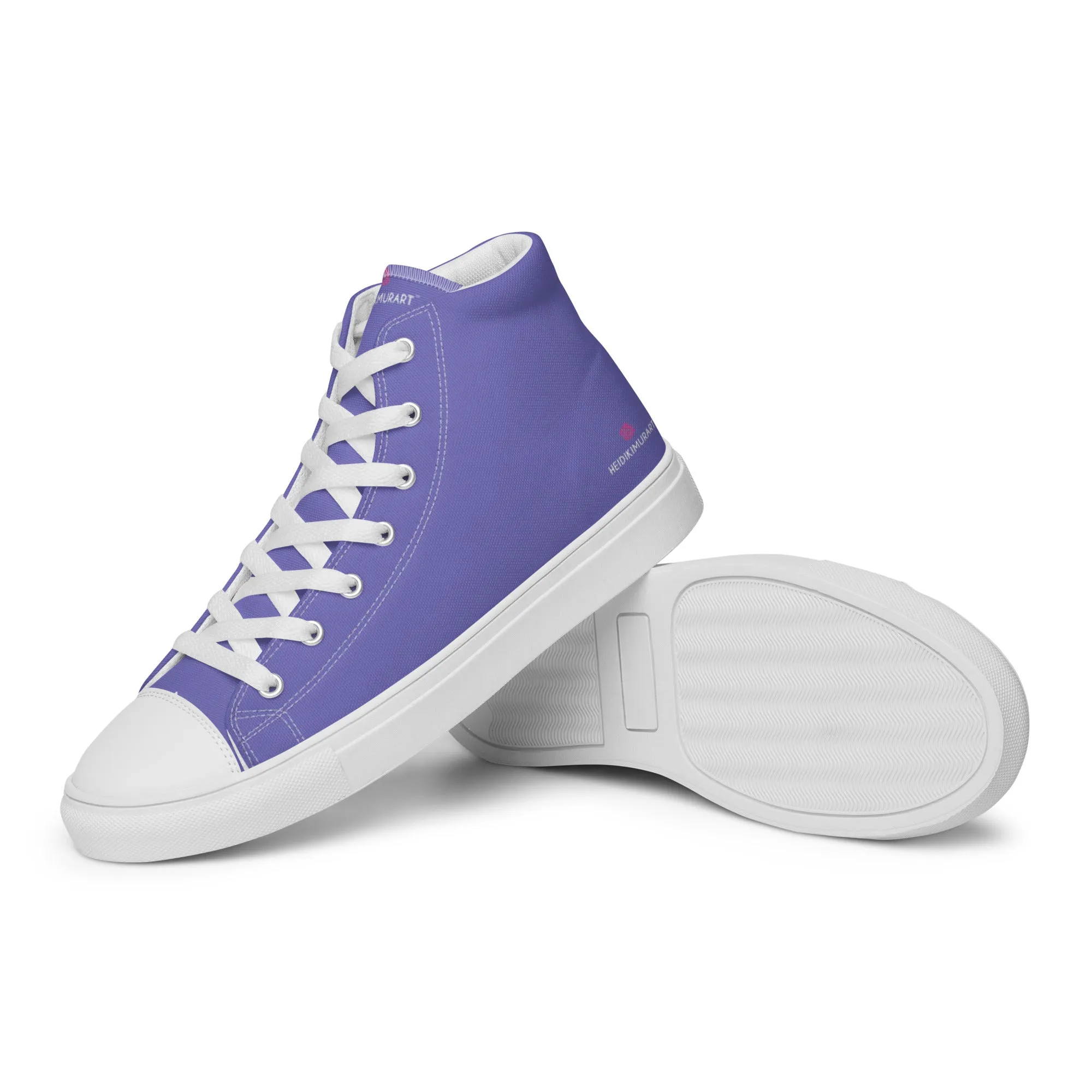 Pastel Purple Men's Sneakers, Modern Minimalist Designer Men's High Top Tennis Shoes  (US Size: 5-13)