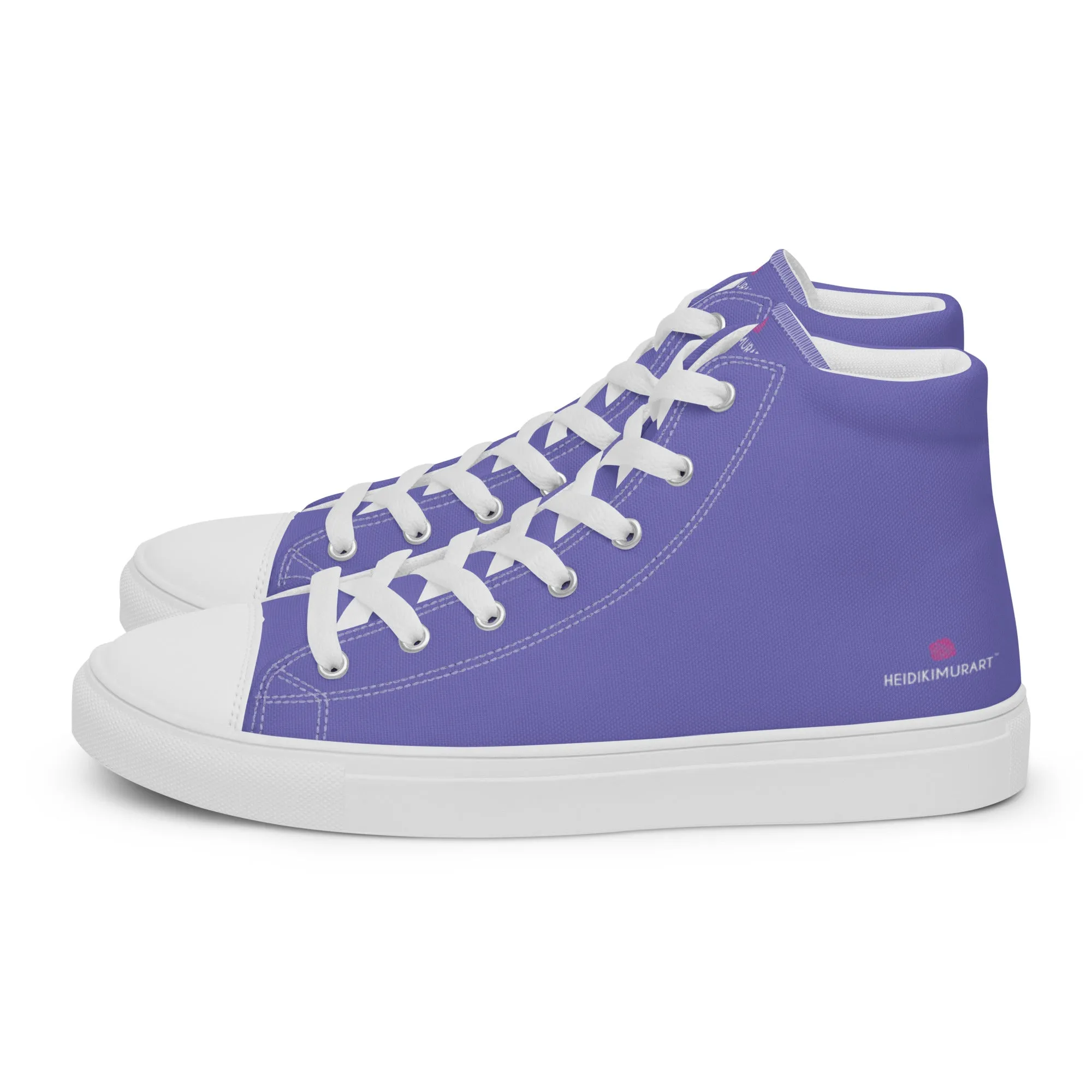 Pastel Purple Men's Sneakers, Modern Minimalist Designer Men's High Top Tennis Shoes  (US Size: 5-13)