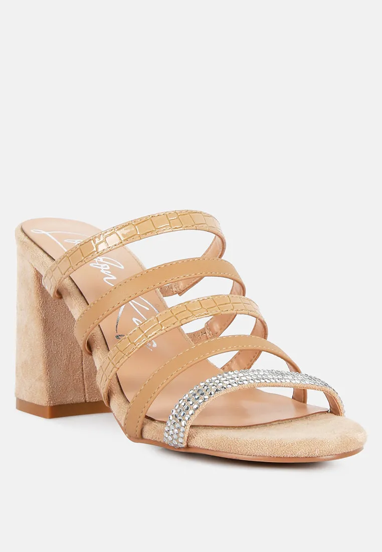 Peaches Strapped Rhinestone Embellished Sandals