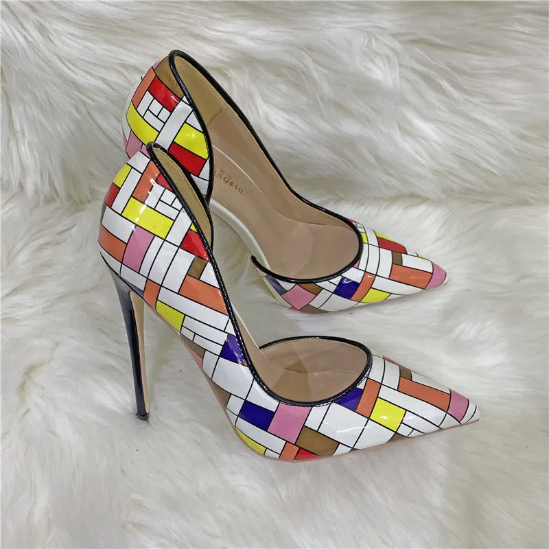 Piet Mondrian Grid High Heels Stiletto Pumps