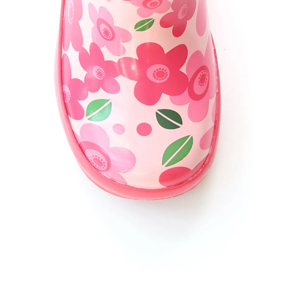 Pink Flower Rain Boot