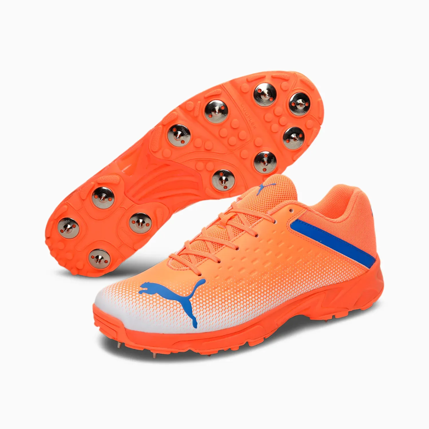 Puma Spike 22.2 Neon Citrus Bluemazing White Cricket Metal Spike Shoes