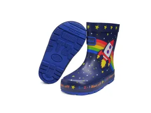 QUINN - Space Themed Rocket Rain Boots