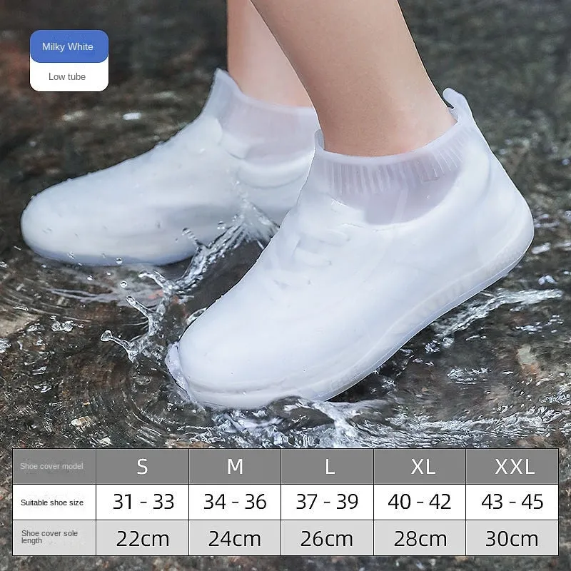 Rain Boots Cover Silicone Rain Boots Waterproof Shoe Cover Children Rainy Day Outdoor Rain Boots High Tube Thickened Non-slip